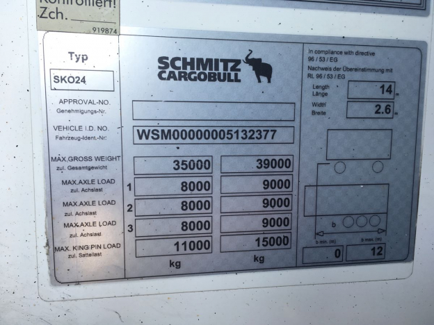 Где находится номер полуприцепа шмитц Полуприцеп Schmitz SKO 24 бу - купить в Москве по цене 3 400 000 - фотографии, т
